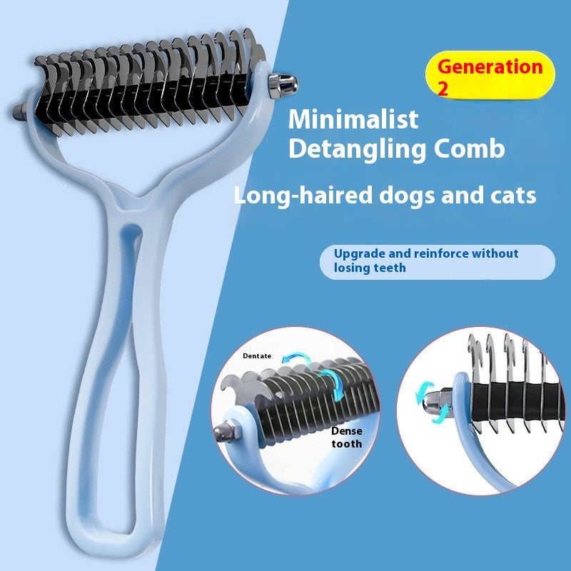 Double-Sided Pet Fur Knot Cutter Comb