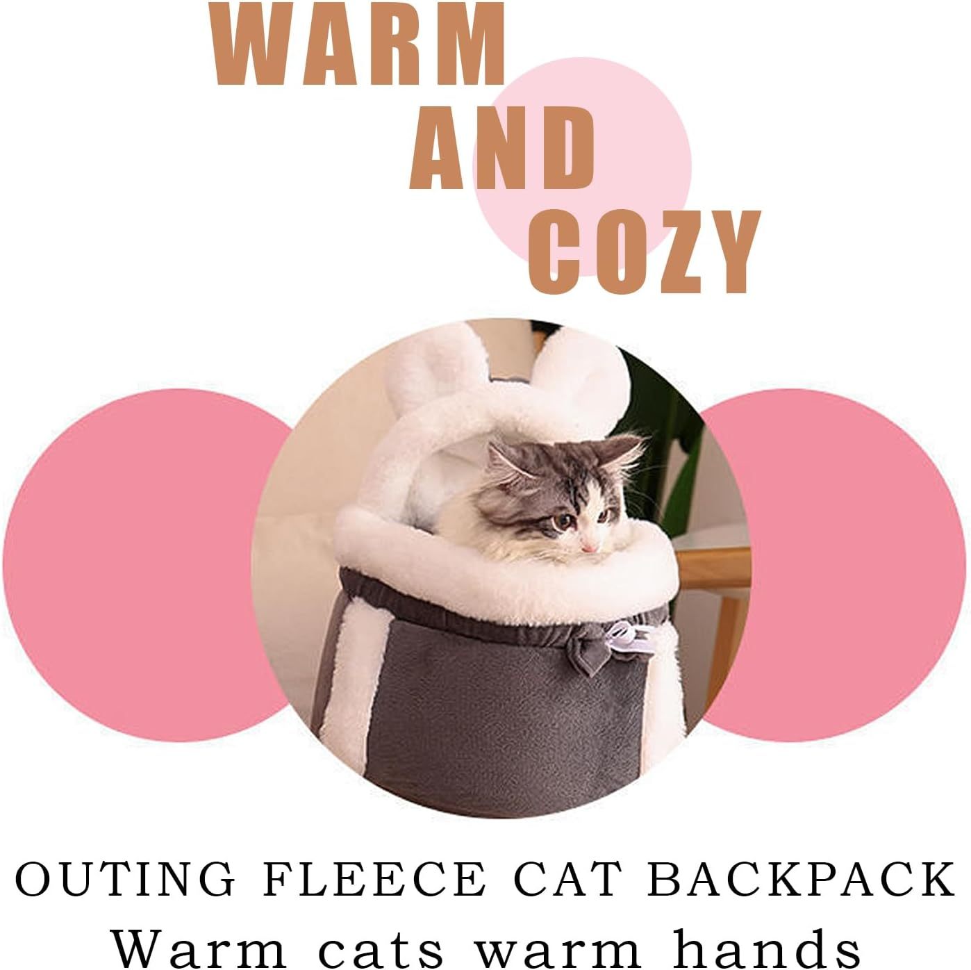 Warm Pet Carrier Bag, Travel Backpack for Cats & Dogs