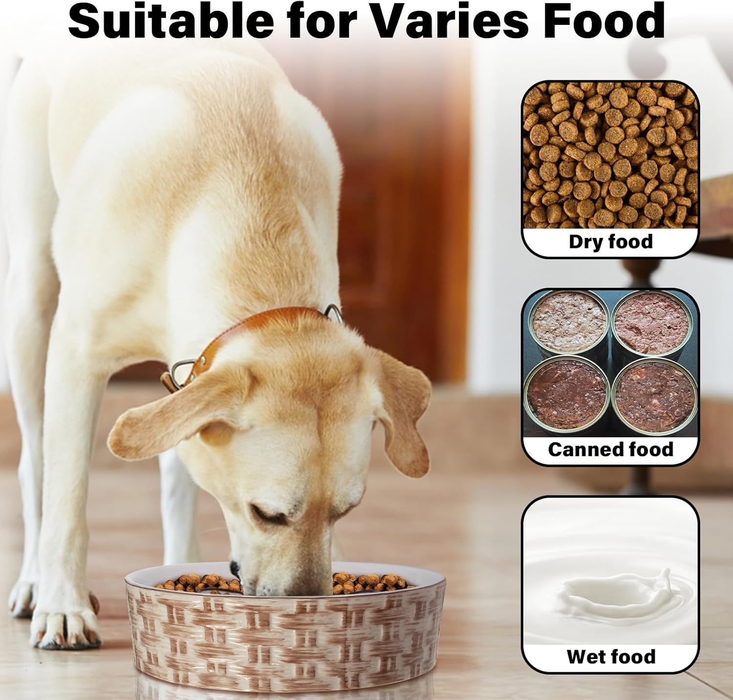 Slow Feeder Ceramic Bowl for Calm, Healthy Dog Eating