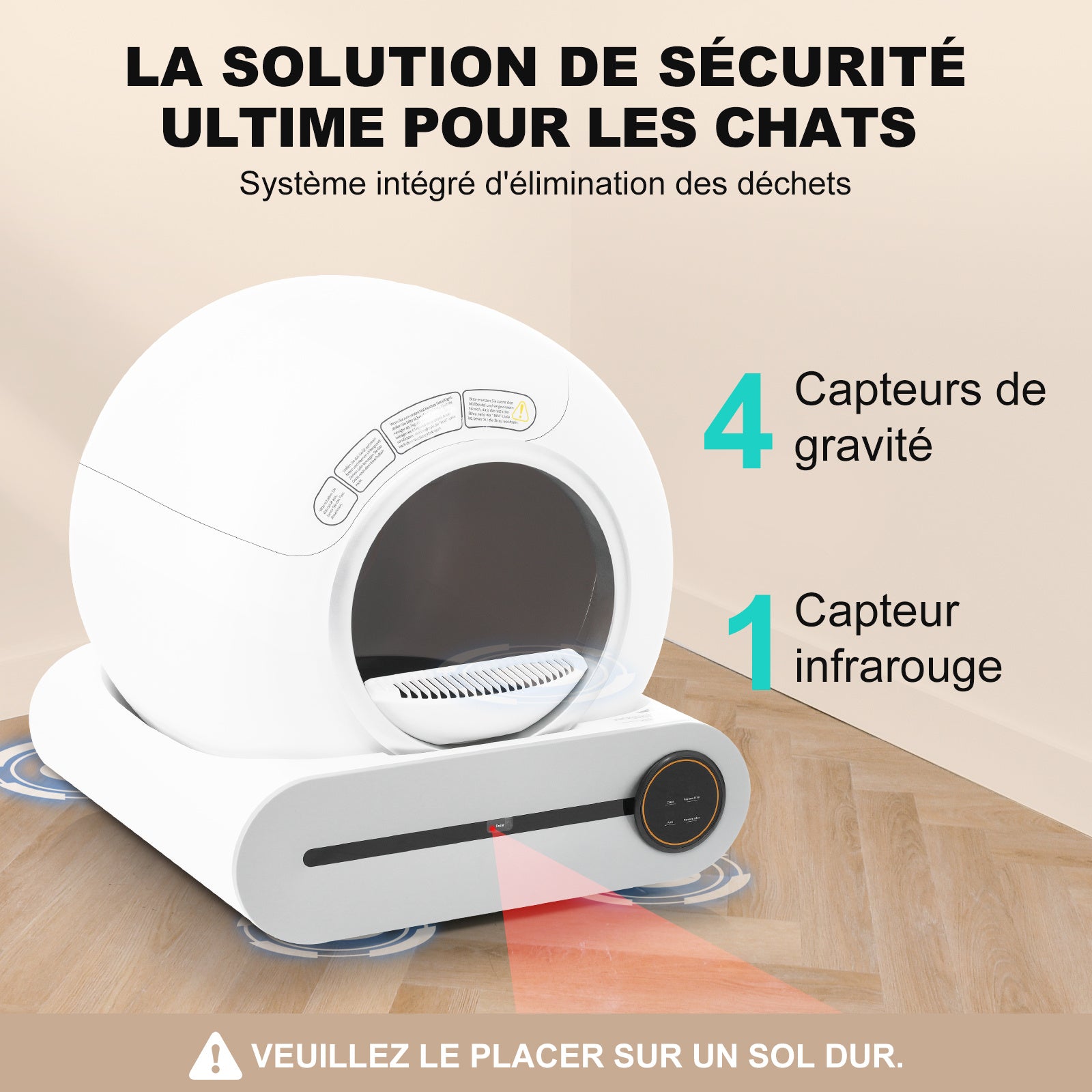Automatic Cat Litter Box with Health Monitoring & Odor Control