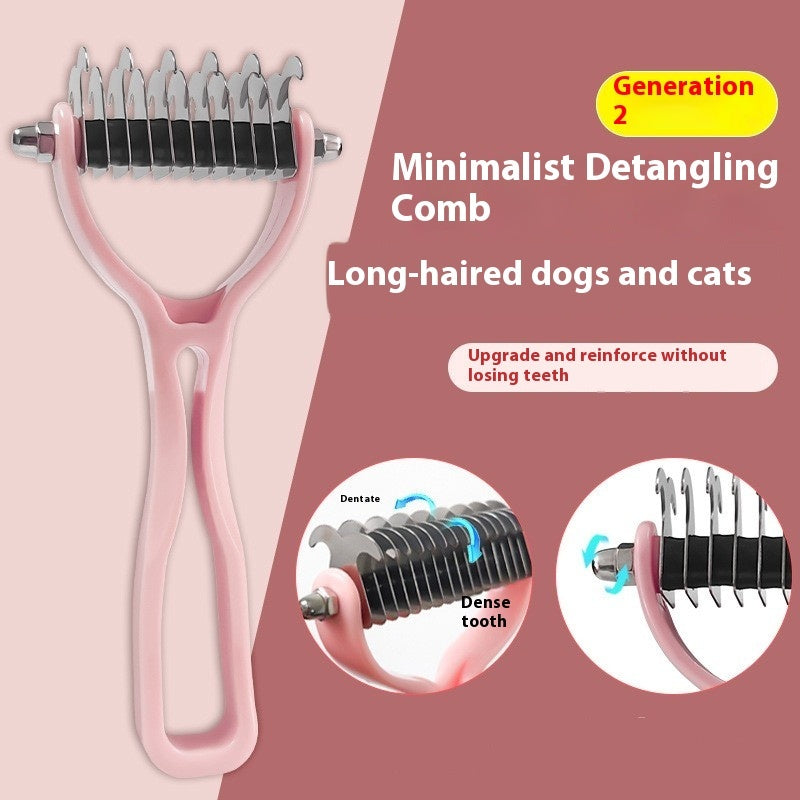 Double-Sided Pet Fur Knot Cutter Comb
