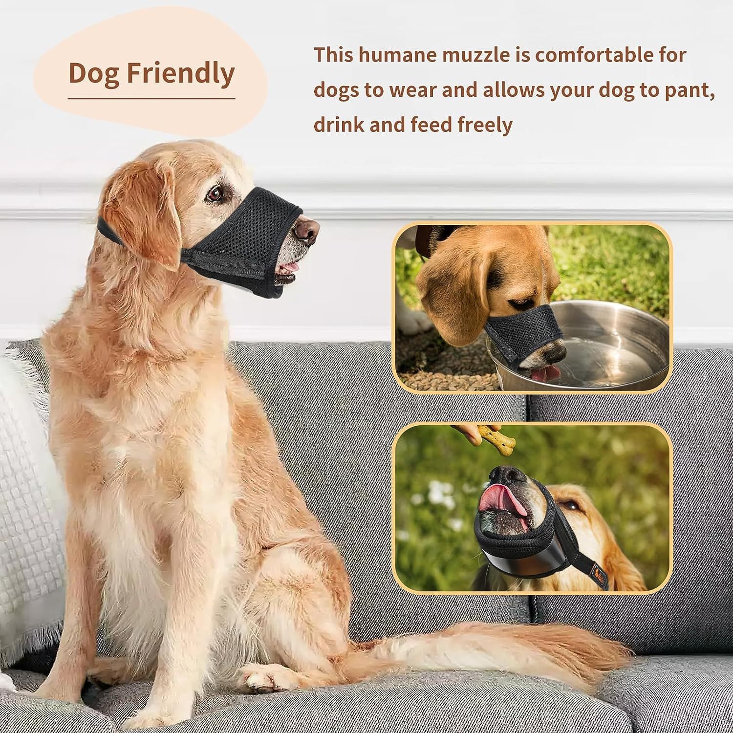 Soft Dog Muzzle for Biting, Chewing, and Licking