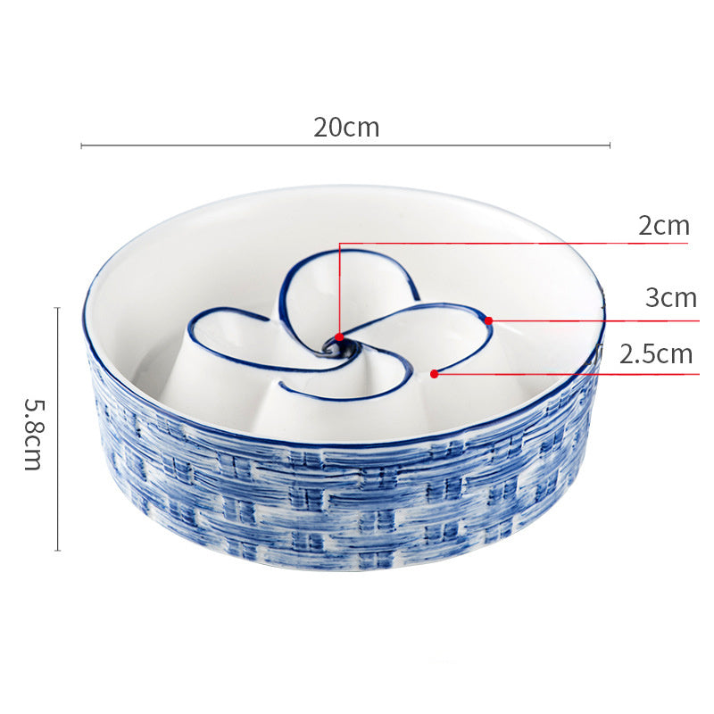 Slow Feeder Ceramic Bowl for Calm, Healthy Dog Eating