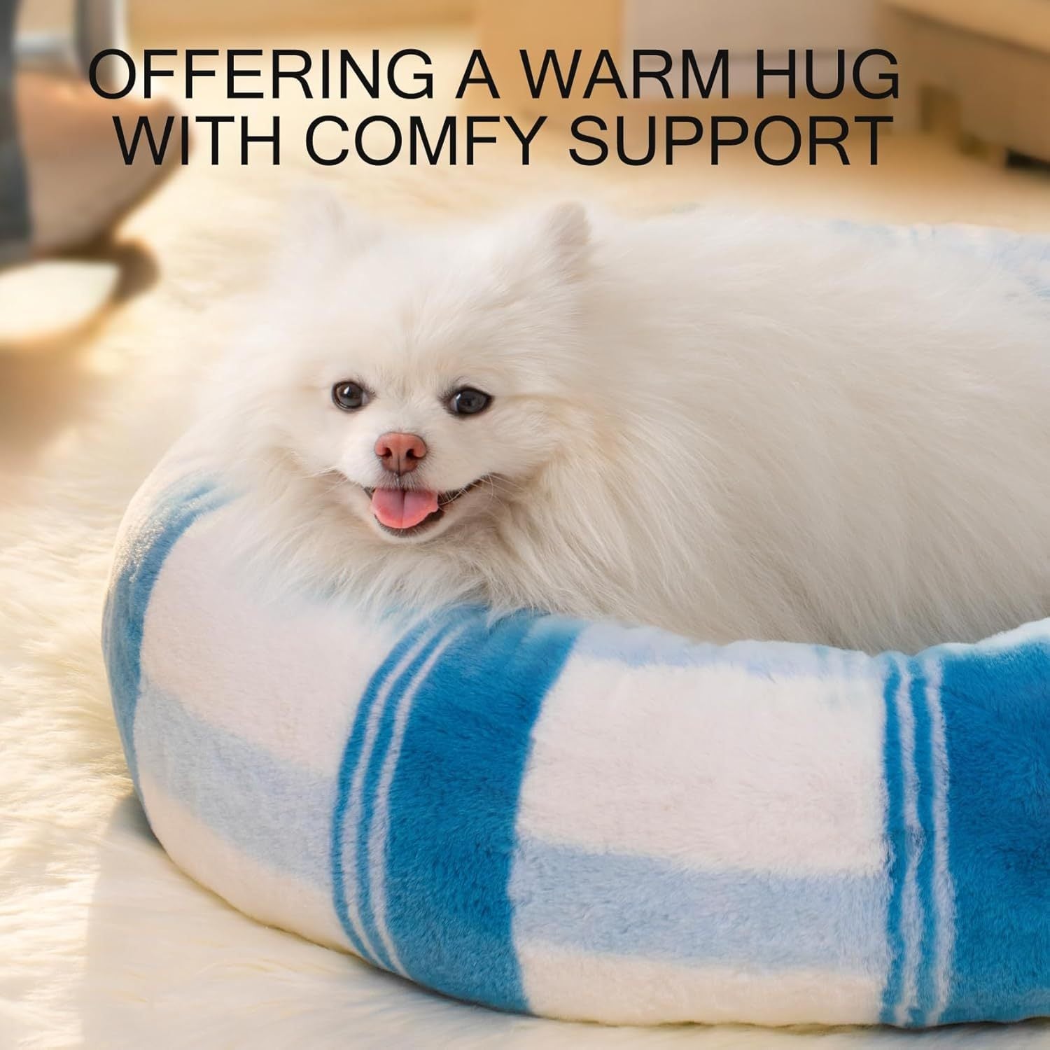 23-Inch Calming Cat Bed with Washable Design