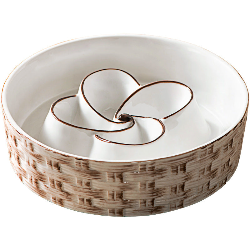 Slow Feeder Ceramic Bowl for Calm, Healthy Dog Eating