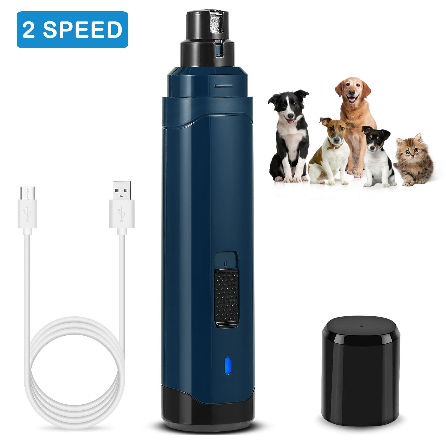 USB Rechargeable Dog Nail Grinder with 2 Speeds