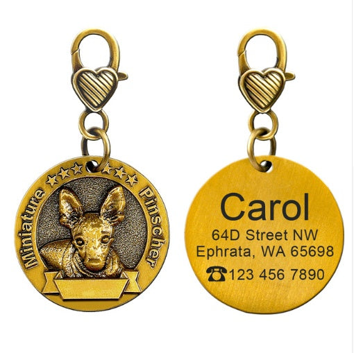 Custom Dog Identity Card with Engraved Tag