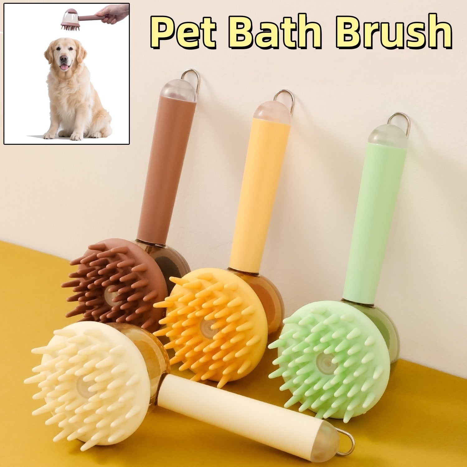 3-in-1 Pet Bath and Massage Brush