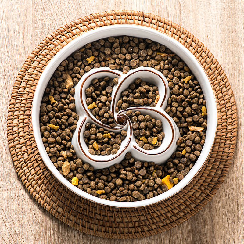Slow Feeder Ceramic Bowl for Calm, Healthy Dog Eating