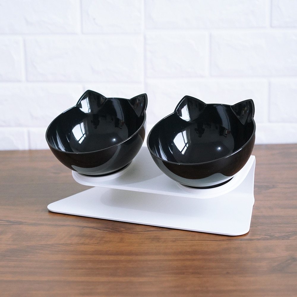 Ergonomic Raised Cat Feeder Protects Cervical Vertebrae