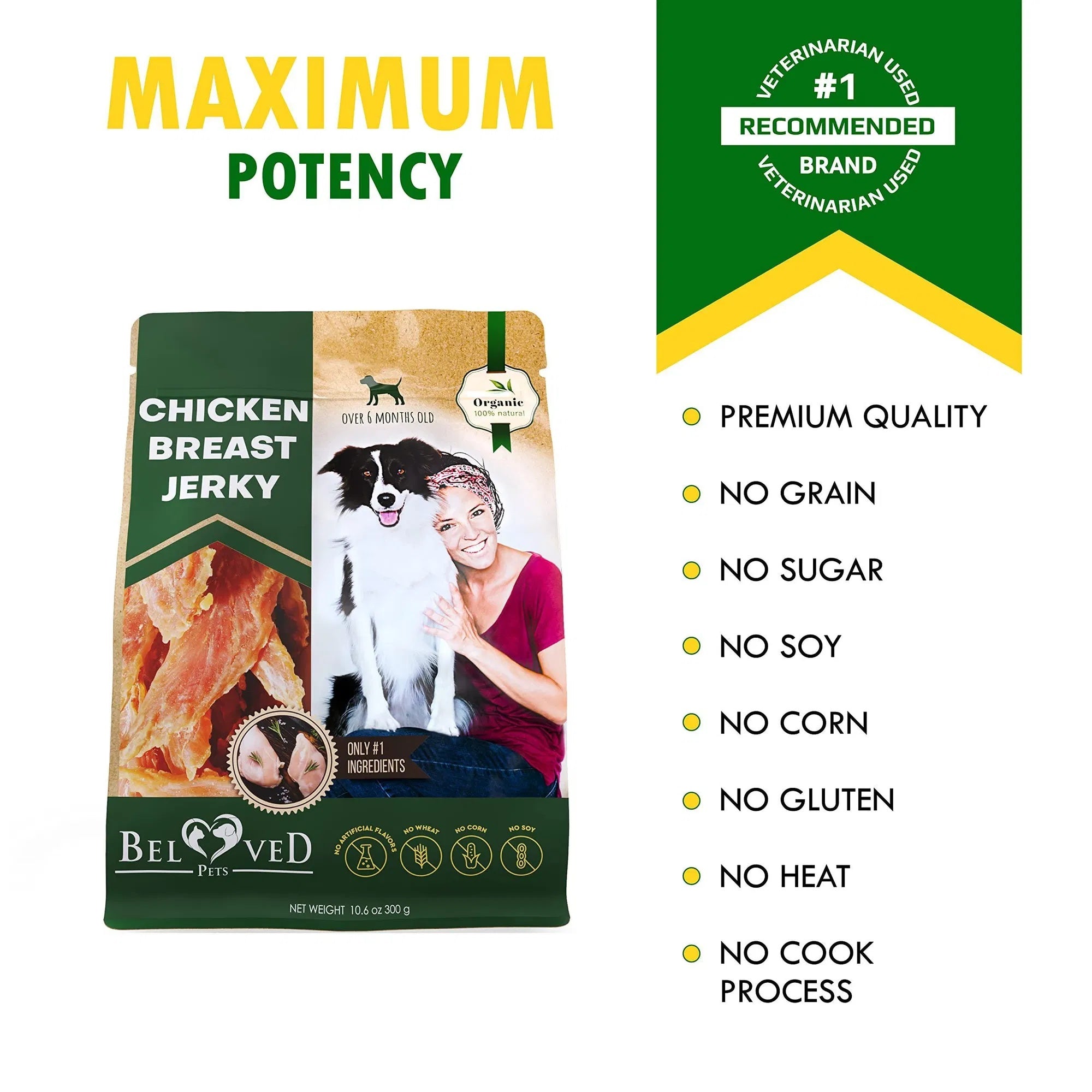 Chicken Jerky Dog Treats, Natural High Protein Snacks
