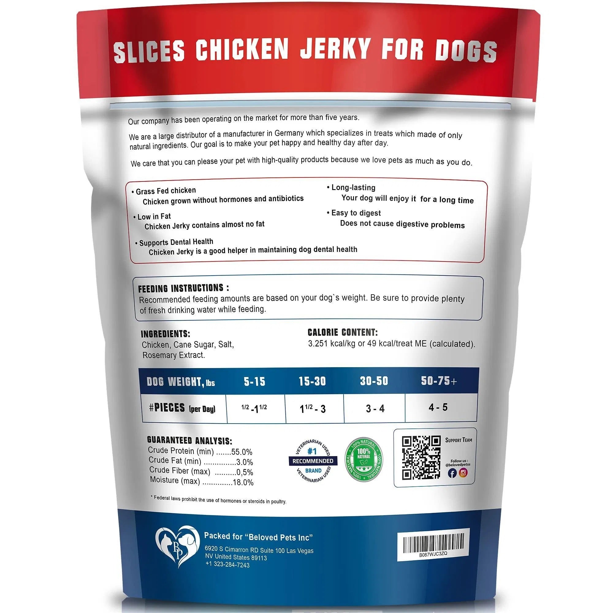 Chicken Jerky Dog Treats, 1.5 lb High Protein