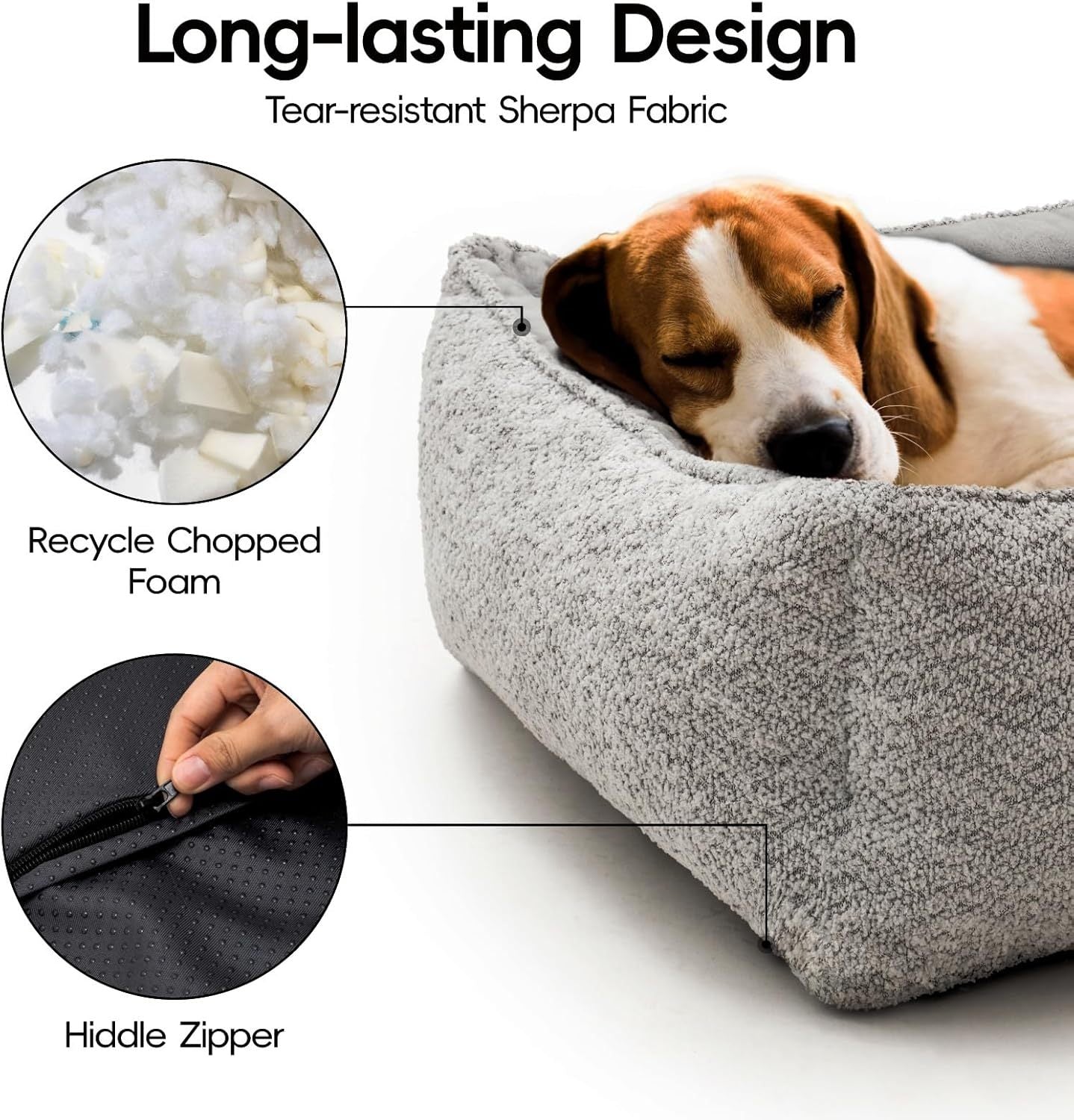 MEWOOFUN Washable Dog and cat Bed with Anti-Slip Base