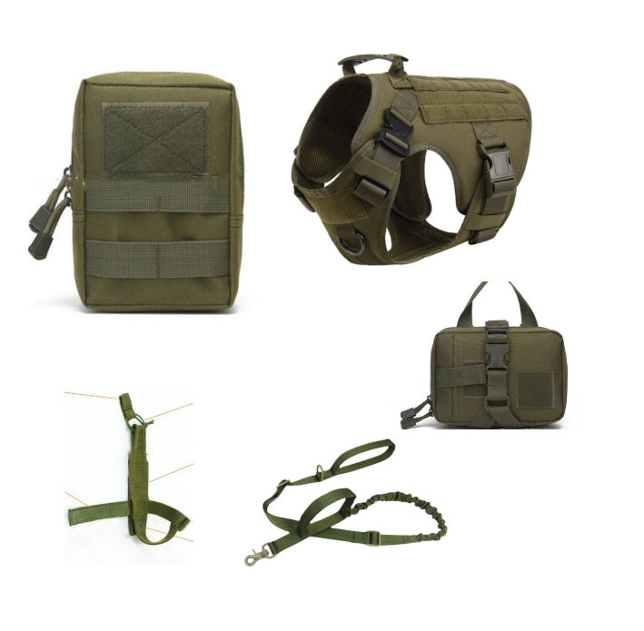 Durable Tactical Dog Harness and Leash Set