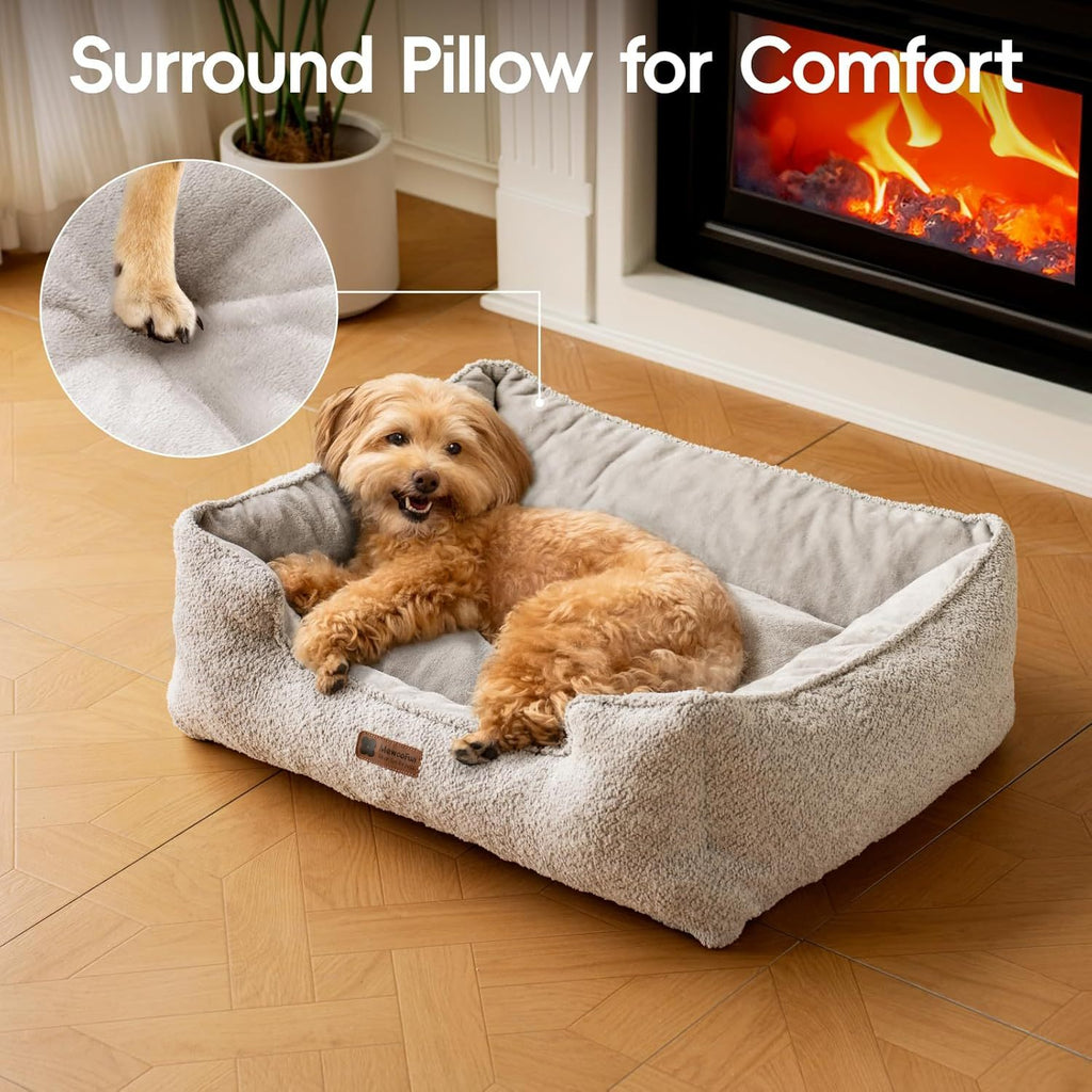 MEWOOFUN Washable Dog and cat Bed with Anti-Slip Base