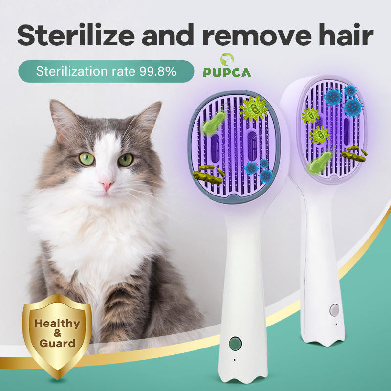 Self-Cleaning Pet Grooming Comb with UVC Sterilization