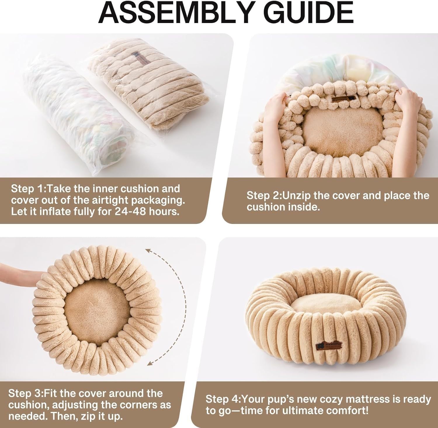 Round Calming Pet Bed for Cats and Small Dogs