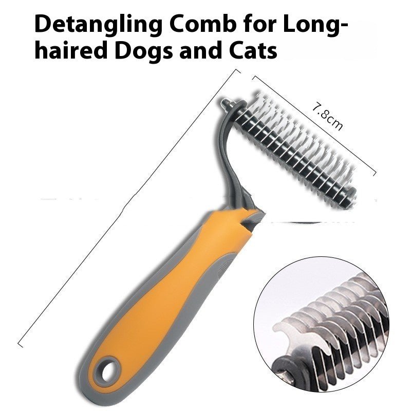 Double-Sided Pet Fur Knot Cutter Comb