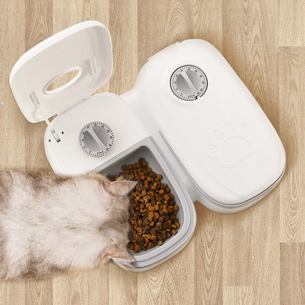 Automatic Pet Feeder with Timer and Stainless Steel Bowl