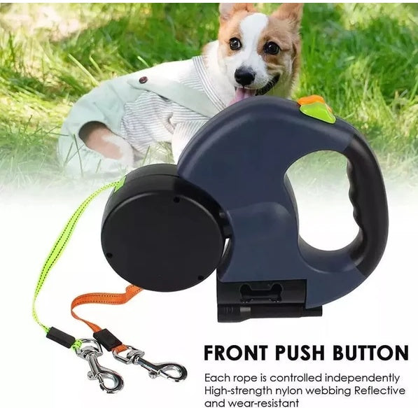 360° Swivel Double Dog Leash for Walking