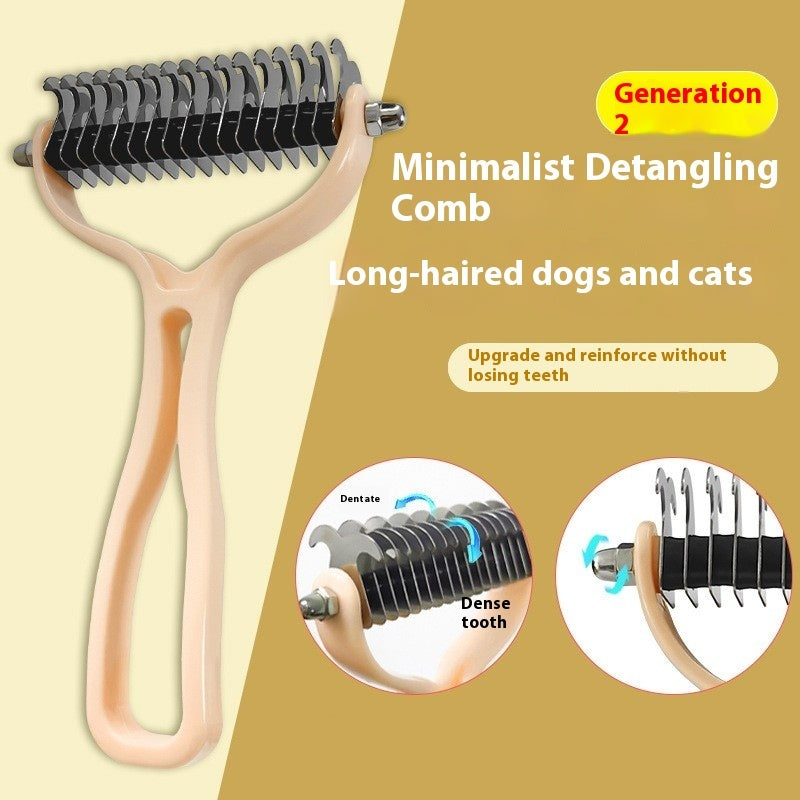 Double-Sided Pet Fur Knot Cutter Comb