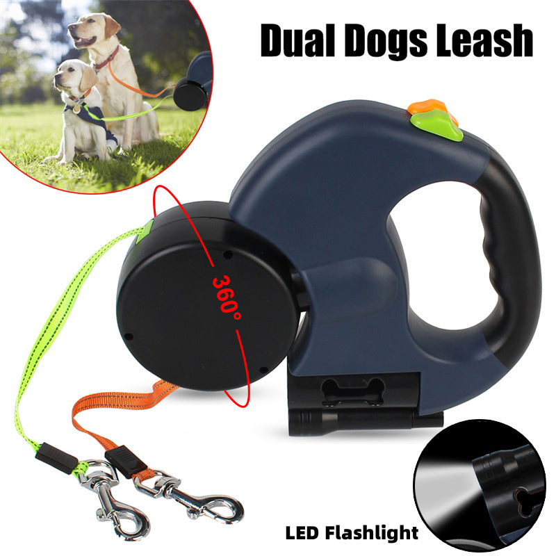 Dual Pet Leash for Small Dogs with 360° Swivel