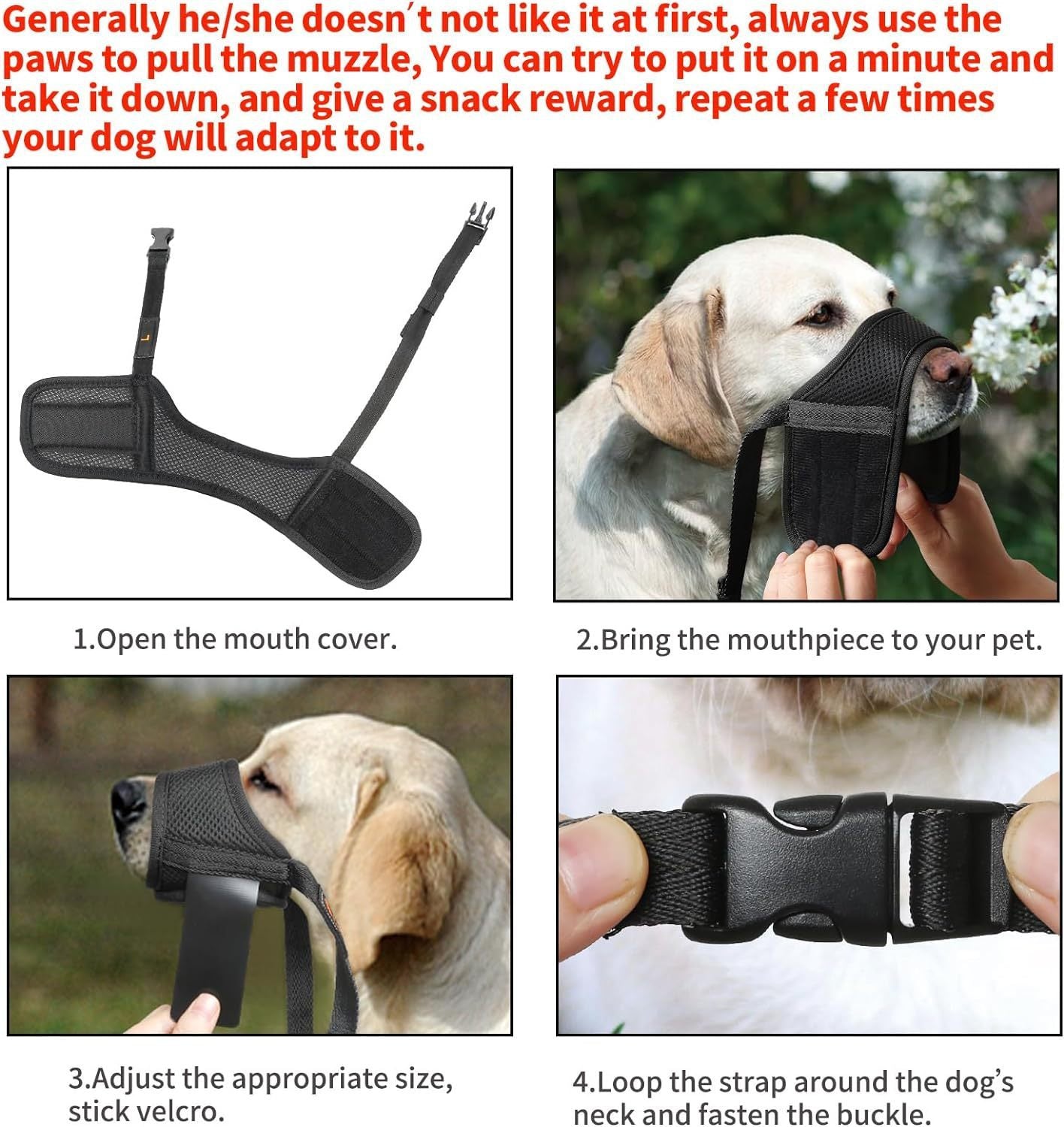 Soft Dog Muzzle for Biting, Chewing, and Licking