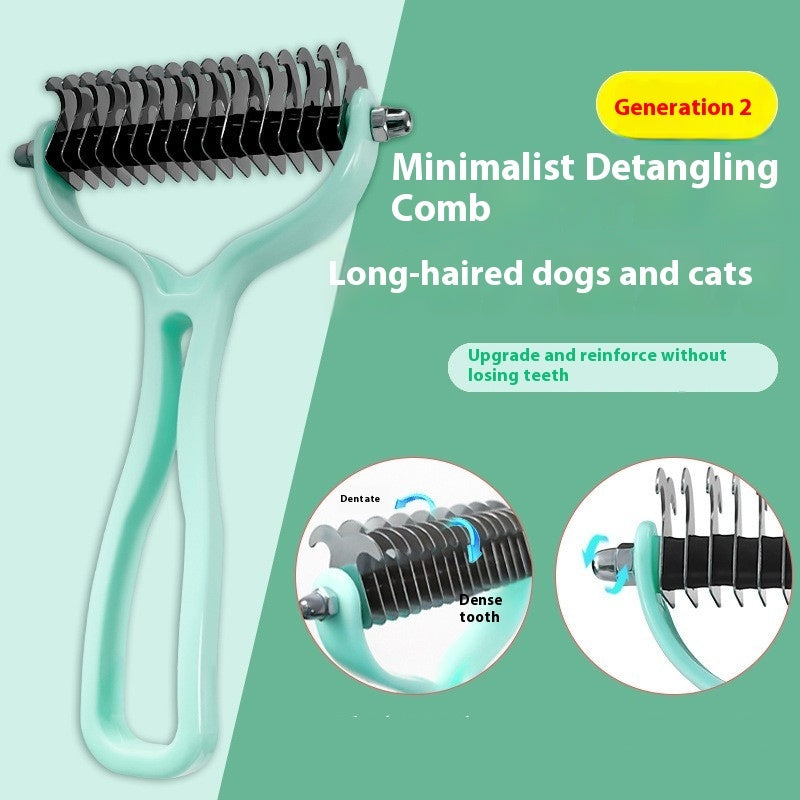 Double-Sided Pet Fur Knot Cutter Comb