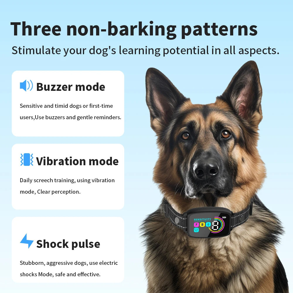 Smart Anti-Bark Dog Collar with HD Display