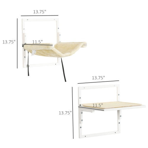 PawHut 6-Piece Modern Cat Wall Shelves