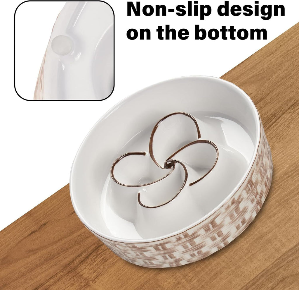 Slow Feeder Ceramic Bowl for Calm, Healthy Dog Eating