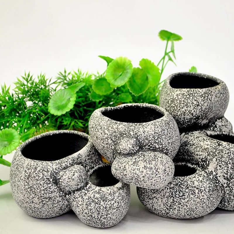 Ceramic Simulation Stone Pots for Fish Tanks