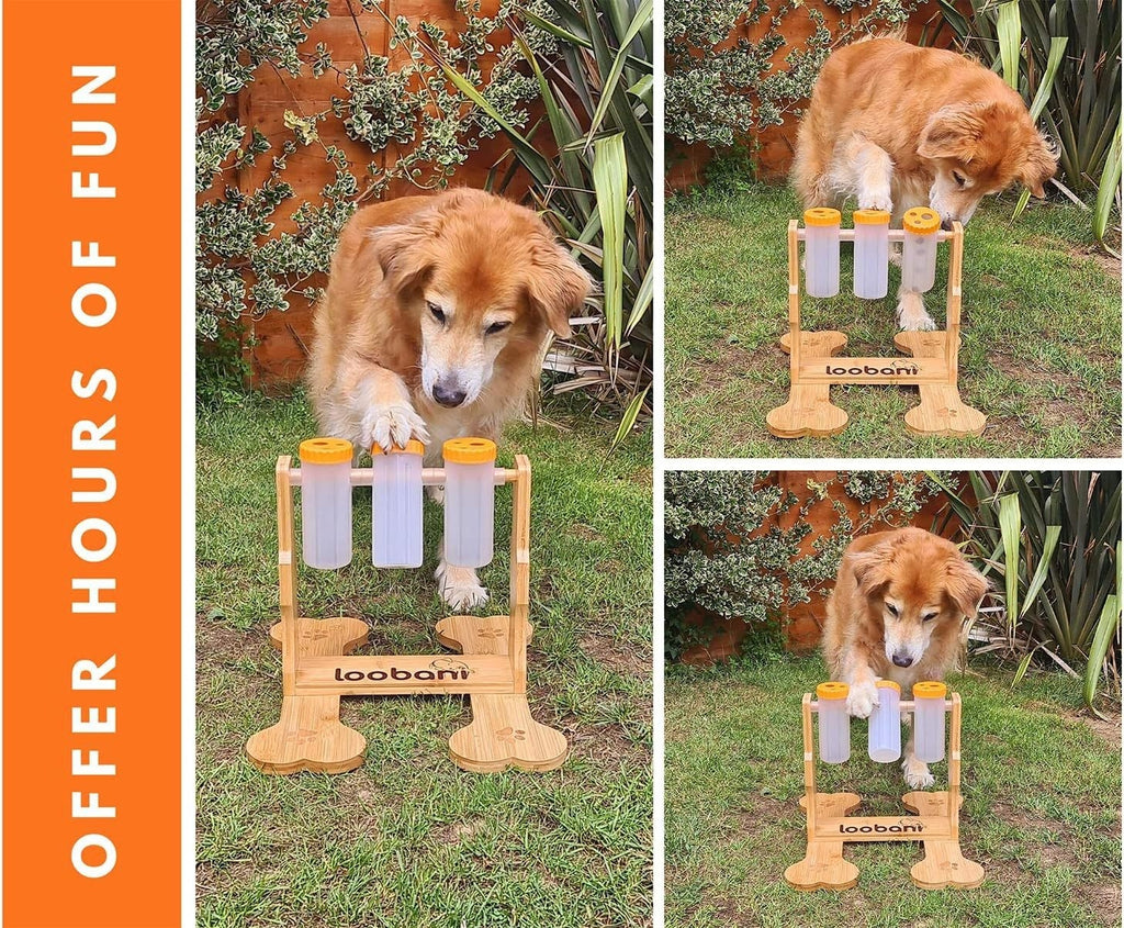 Wooden Dog Toy, Snack Dispenser & Puzzle Feeder