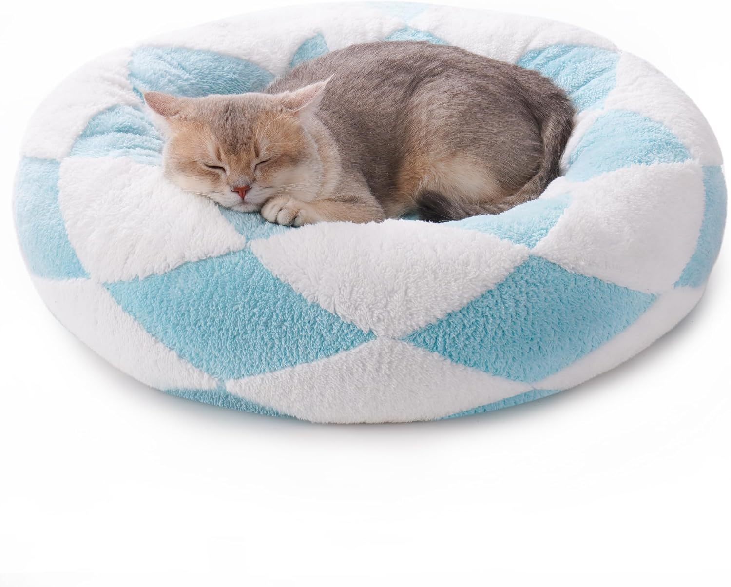 Fluffy Donut Dog Bed with Long Plush Cushion