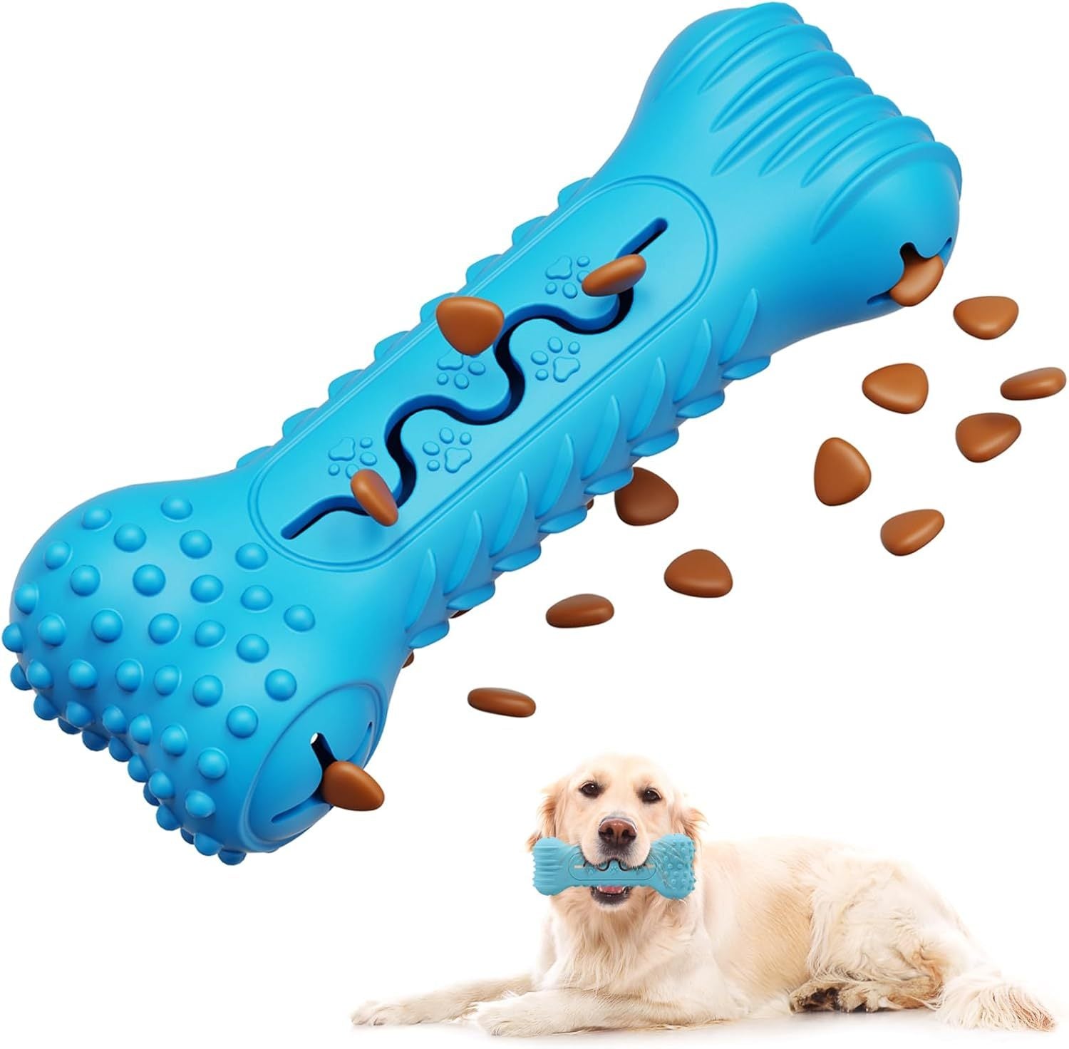Chew Toys Bone Shape Dog Toys For Aggressive Chewers Durable Natural Rubber  Multifunctional Teeth Cleaning And Gum Massage