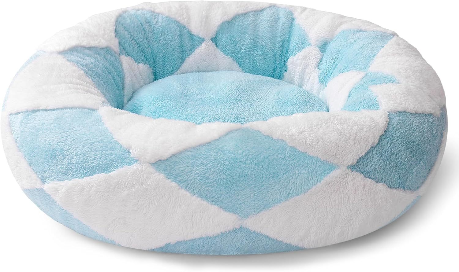 Fluffy Donut Dog Bed with Long Plush Cushion