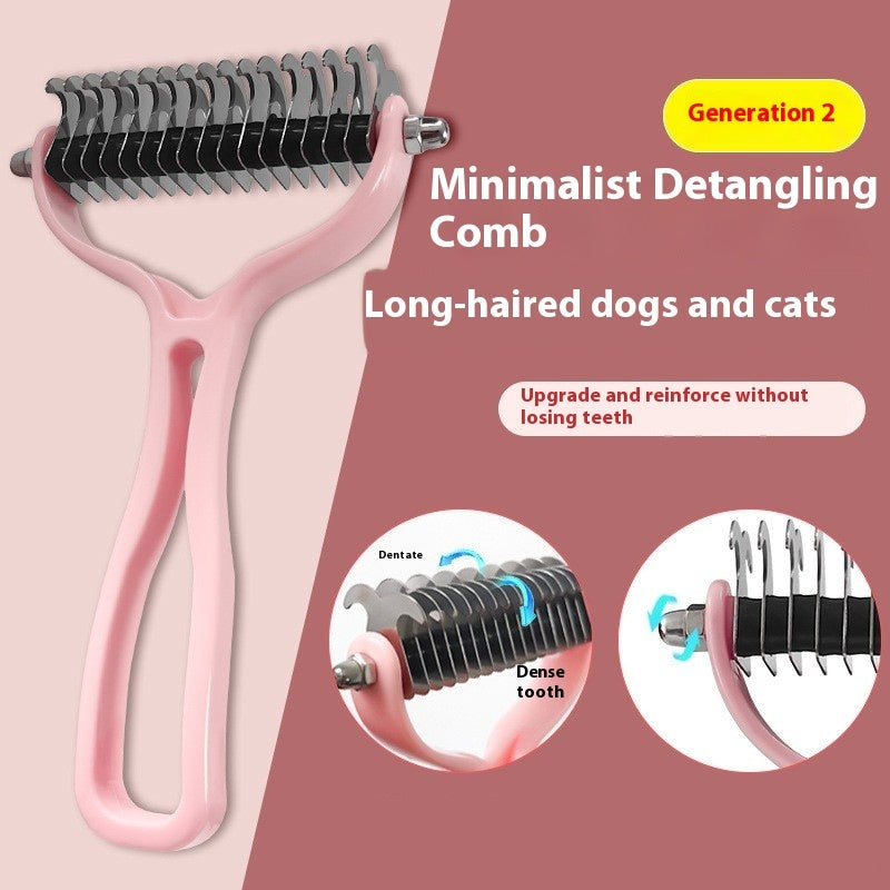 Double-Sided Pet Fur Knot Cutter Comb