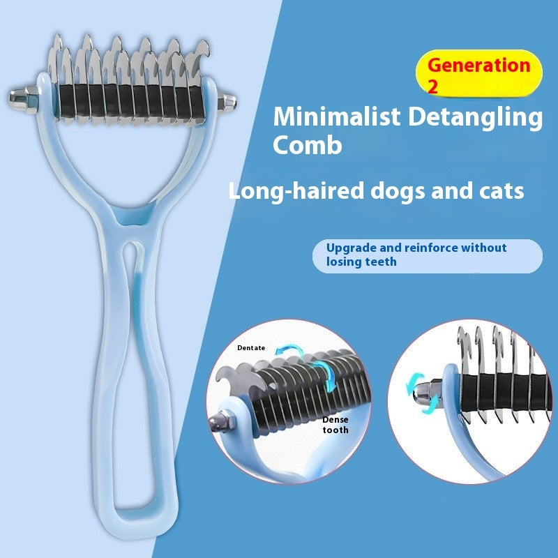 Double-Sided Pet Fur Knot Cutter Comb