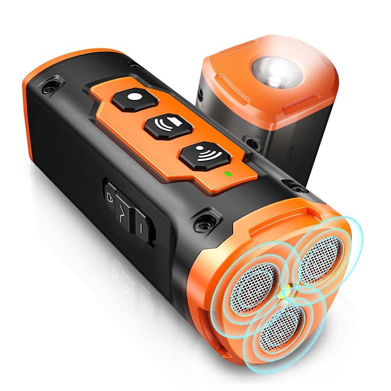 Ultrasonic Dog Repeller with Three Heads and Flashlight