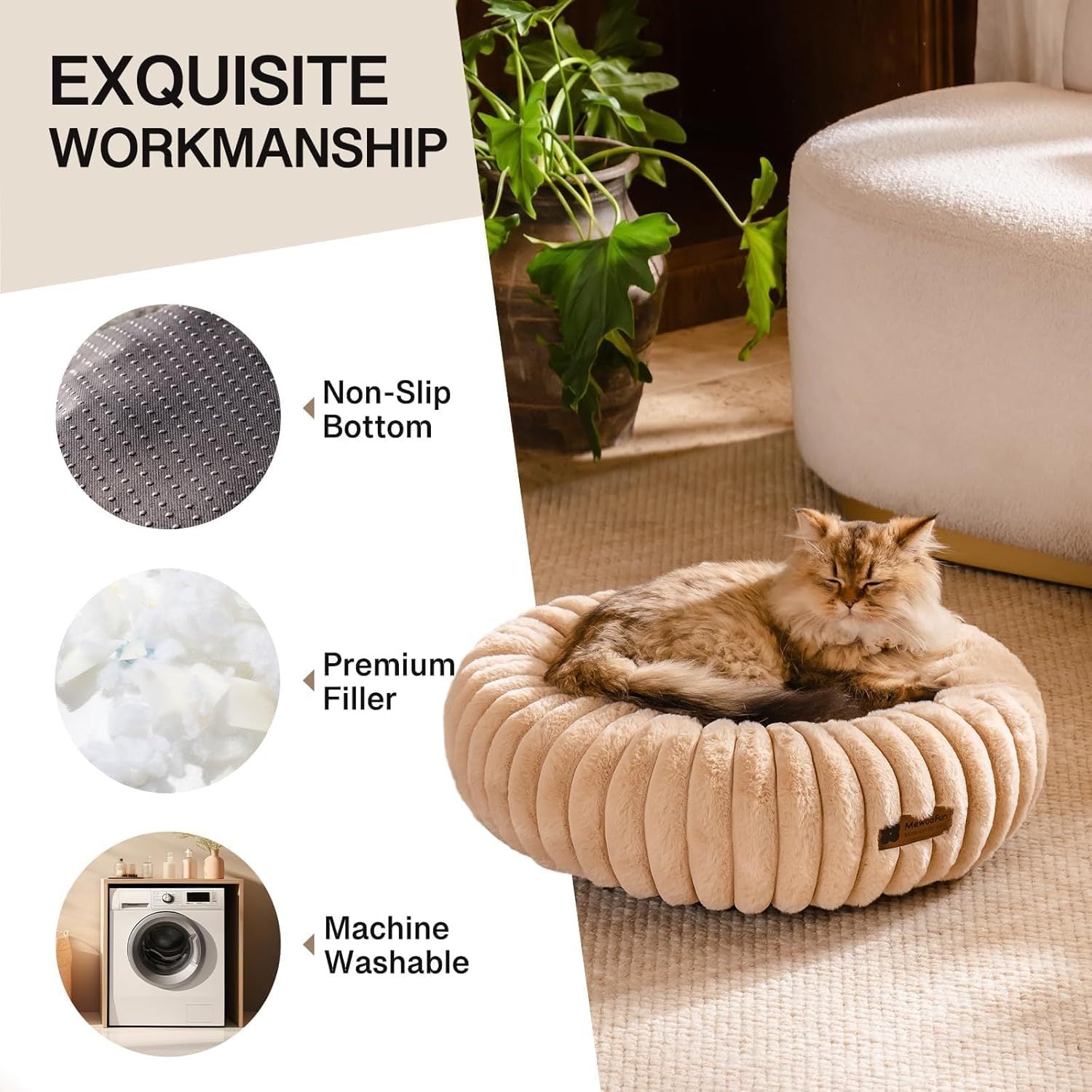 MEWOOFUN Calming Dog Bed with Plush Comfort