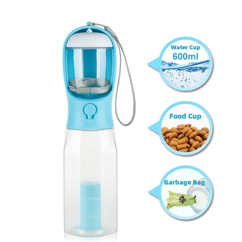 3-in-1 Portable Pet Water Bottle and Feeder