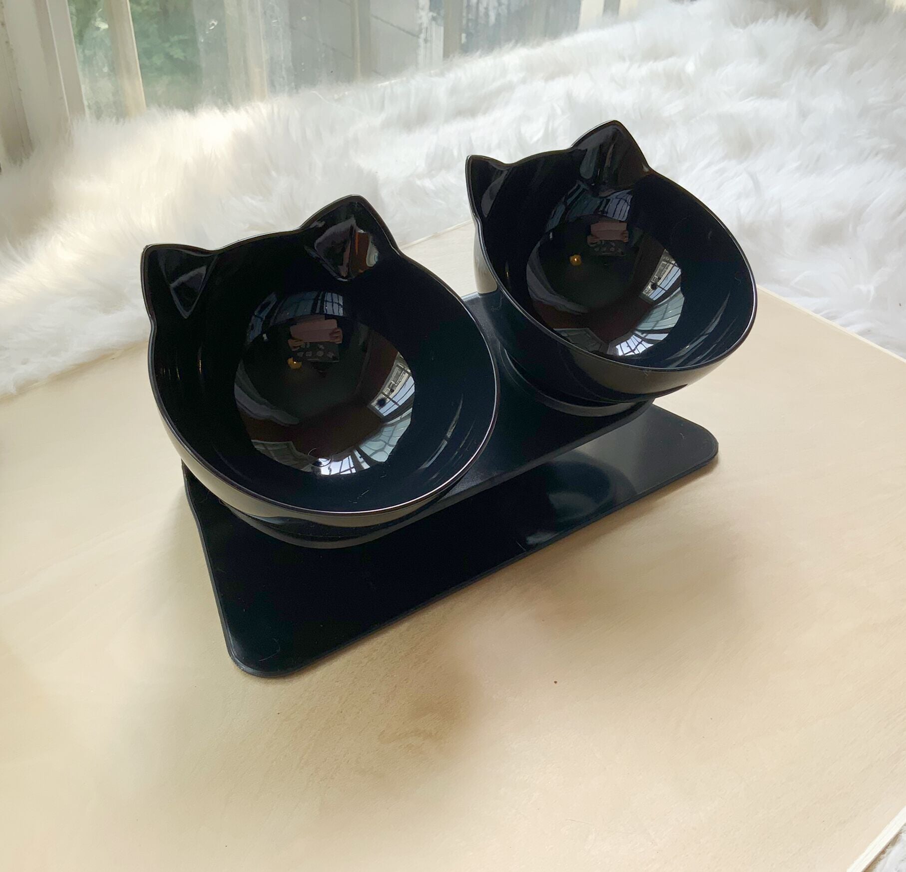 Ergonomic Raised Cat Feeder Protects Cervical Vertebrae