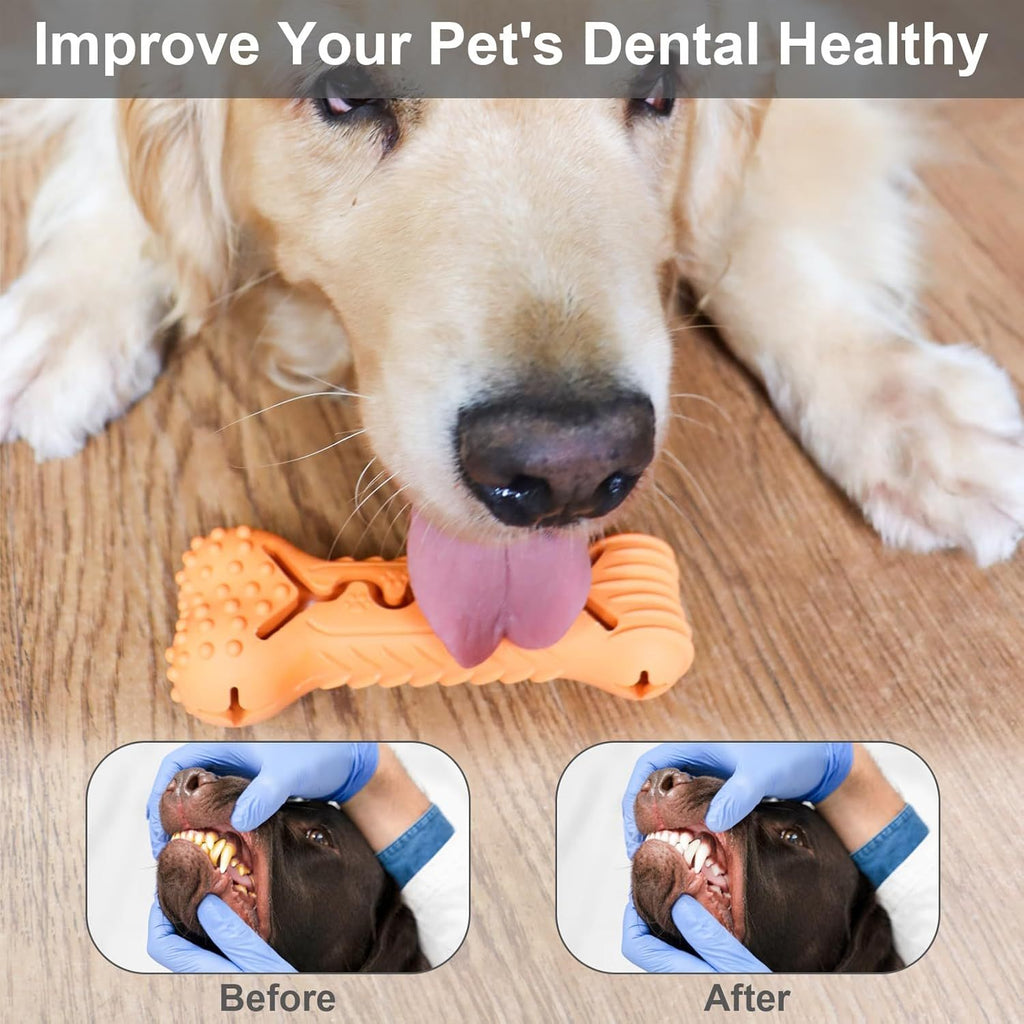 Chew Toys Bone Shape Dog Toys For Aggressive Chewers Durable Natural Rubber  Multifunctional Teeth Cleaning And Gum Massage