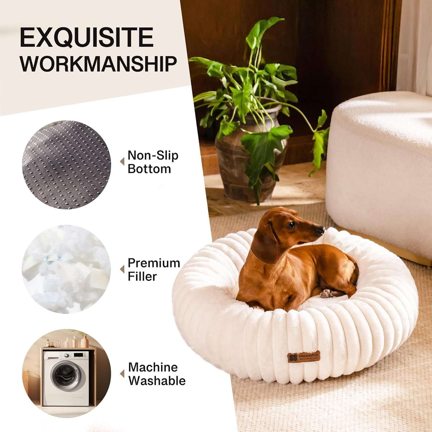 Washable Puppy and Kitten Donut Bed