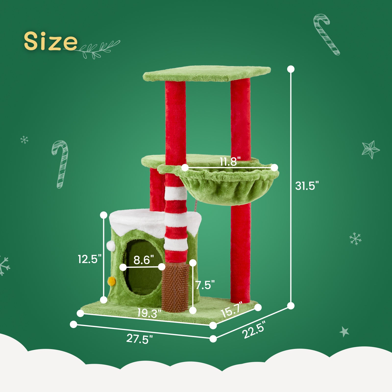 Multi-Level Cat Climbing Frame with Hammock