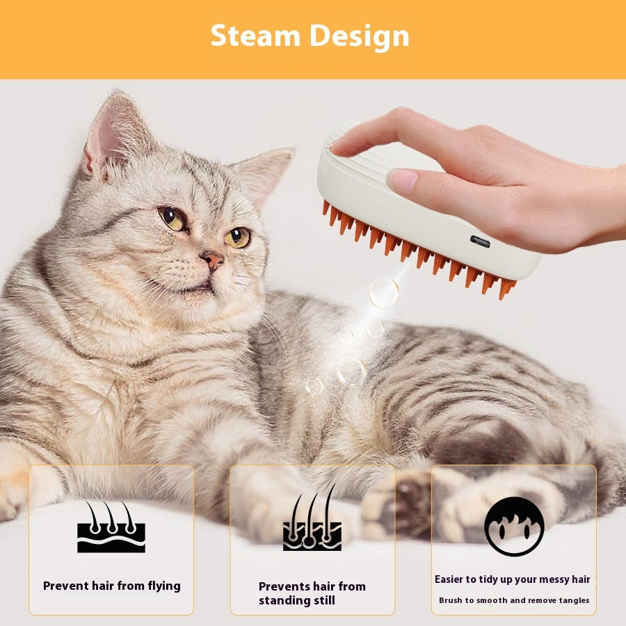 Pet Grooming Steam Brush with Massage Comb