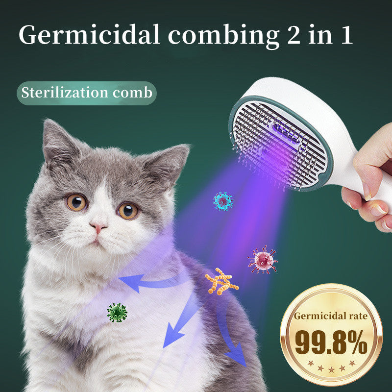 Self-Cleaning Pet Grooming Comb with UVC Sterilization