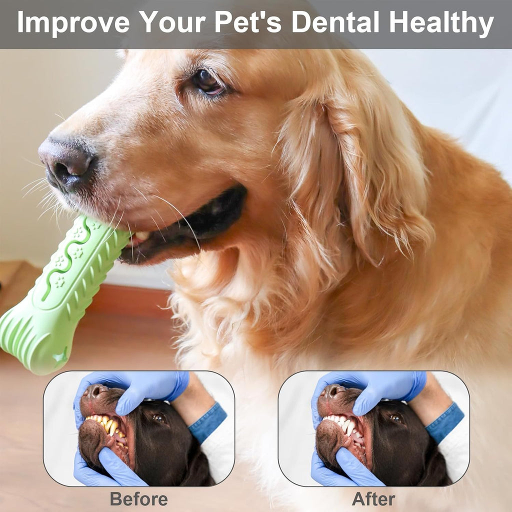 Chew Toys Bone Shape Dog Toys For Aggressive Chewers Durable Natural Rubber  Multifunctional Teeth Cleaning And Gum Massage