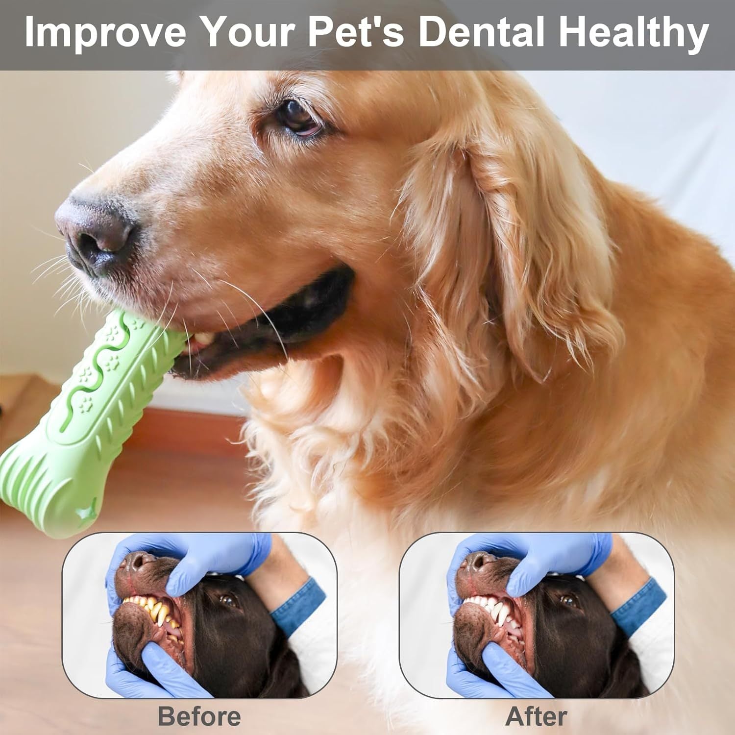 Chew Toys Bone Shape Dog Toys For Aggressive Chewers Durable Natural Rubber  Multifunctional Teeth Cleaning And Gum Massage