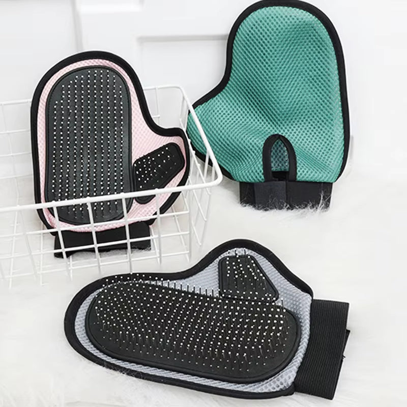 Pet Hair Removal Glove for Grooming & Bathing